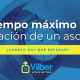 Pregunta sobre el tiempo máximo de reparación de un ascensor en fondo azul.